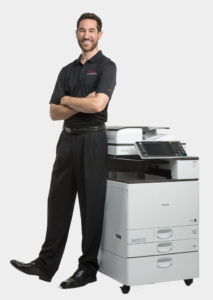 AIG Employee with Printer-